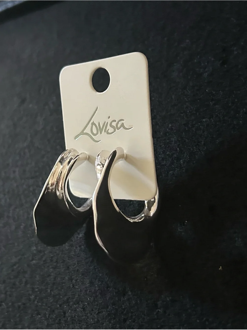 Lovisa Silver Tone Sculpted Hoop Earrings NWOT
